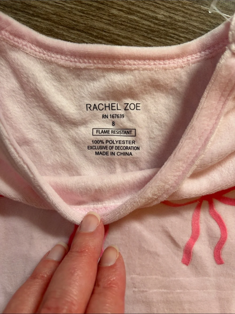 Rachel Zoe Light Pink Girls' Pajama Set with Bow Accents Size 8 NWT